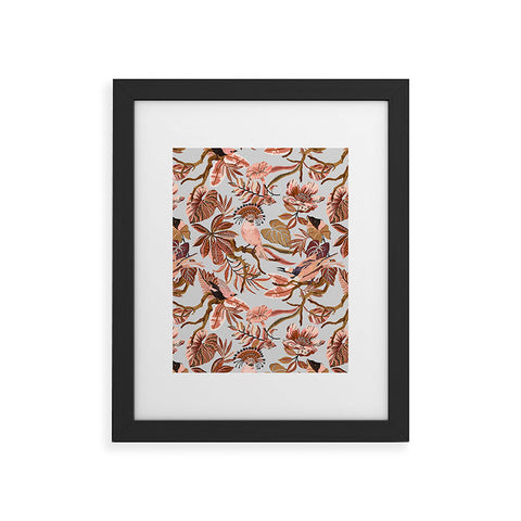 Marta Barragan Camarasa Pink tropical birds landscape Framed Art Print