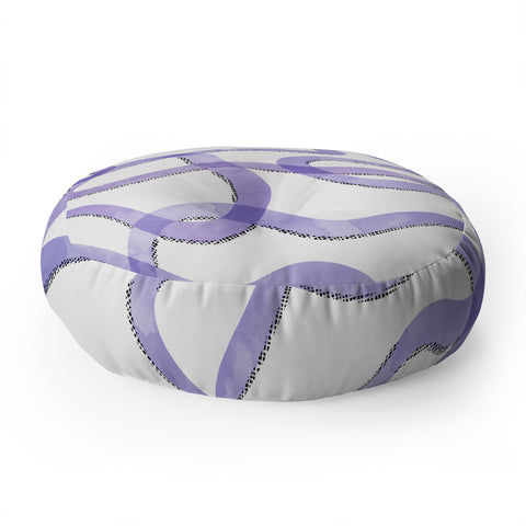 Marta Barragan Camarasa Purple curves Floor Pillow Round
