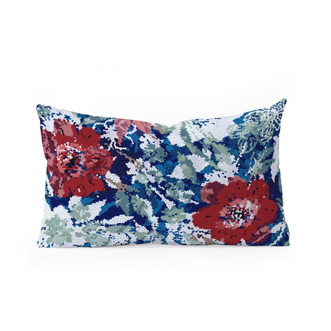 Marta Barragan Camarasa Red flower stained glass Oblong Throw Pillow