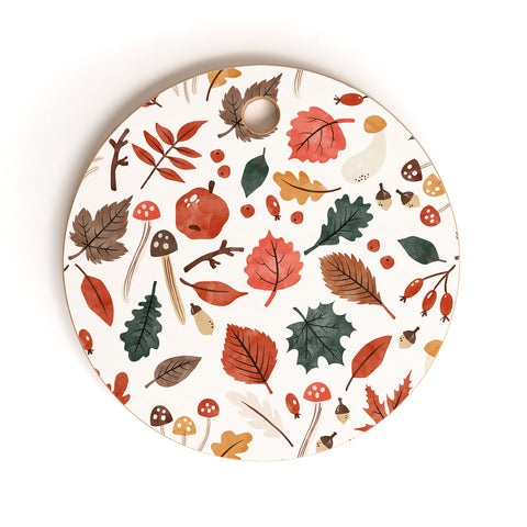 Marta Barragan Camarasa Reddish autumnal nature I Cutting Board Round