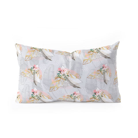 Marta Barragan Camarasa Romantic boho style pattern Oblong Throw Pillow