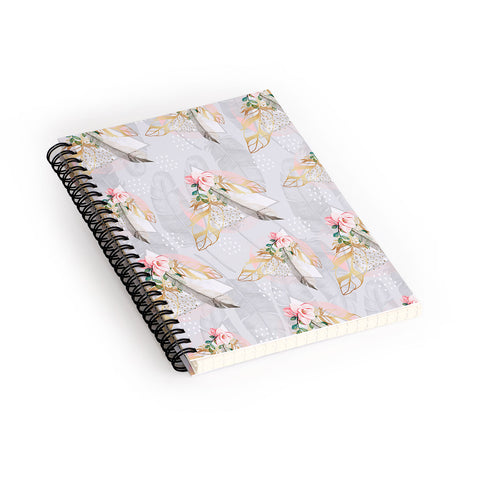 Marta Barragan Camarasa Romantic boho style pattern Spiral Notebook