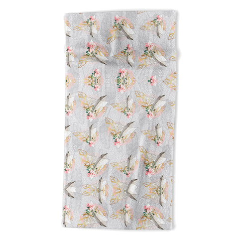 Marta Barragan Camarasa Romantic boho style pattern Beach Towel