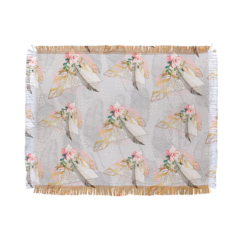 Marta Barragan Camarasa Romantic boho style pattern Throw Blanket