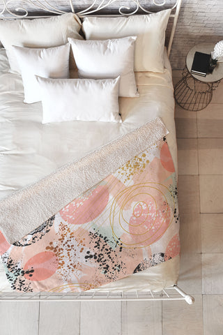 Marta Barragan Camarasa Shapes pastel and textures Fleece Throw Blanket