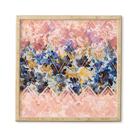 Marta Barragan Camarasa Spring Floral on a geometric background Framed Wall Art