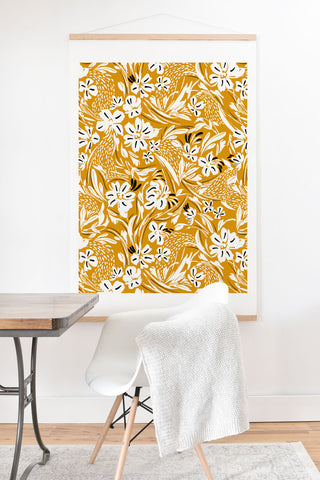 Marta Barragan Camarasa Tropical floral brush strokes Art Print And Hanger