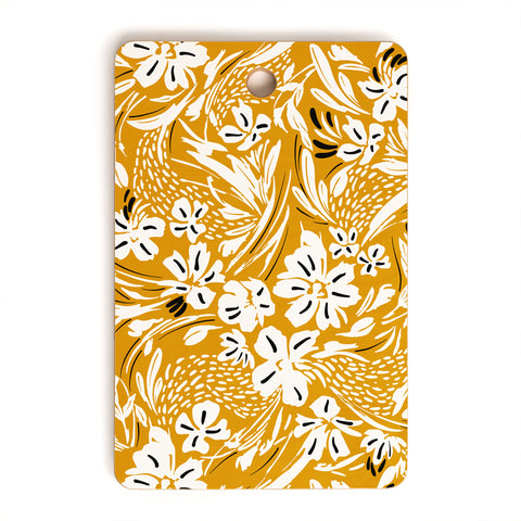 Marta Barragan Camarasa Tropical floral brush strokes Cutting Board Rectangle