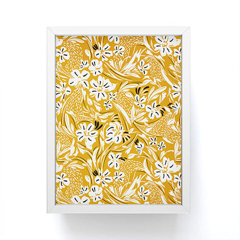 Marta Barragan Camarasa Tropical floral brush strokes Framed Mini Art Print