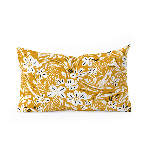 Marta Barragan Camarasa Tropical floral brush strokes Oblong Throw Pillow