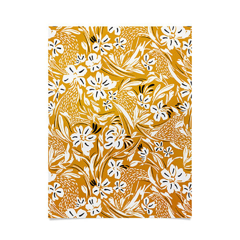 Marta Barragan Camarasa Tropical floral brush strokes Poster