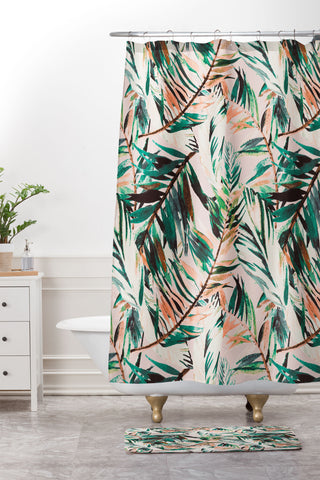 Marta Barragan Camarasa Tropical leaf Desert Shower Curtain And Mat