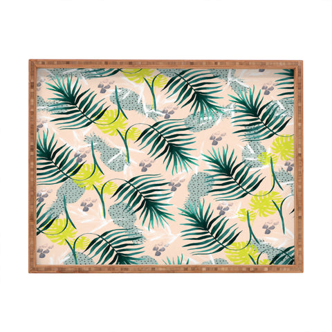 Marta Barragan Camarasa Tropical pattern leaf and pineapple Rectangular Tray