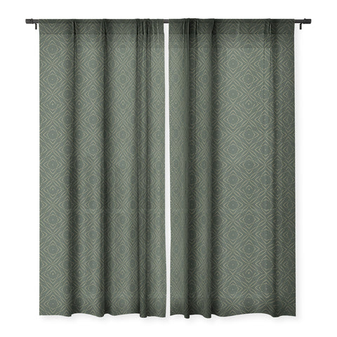 Marta Barragan Camarasa Vintage emerald pattern Sheer Window Curtain