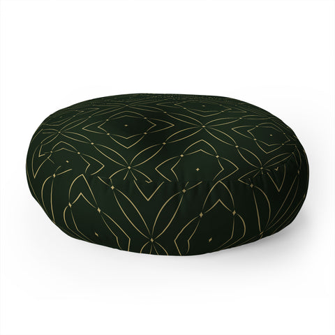 Marta Barragan Camarasa Vintage emerald pattern Floor Pillow Round