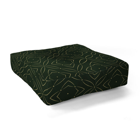Marta Barragan Camarasa Vintage emerald pattern Floor Pillow Square