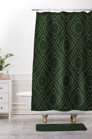 Marta Barragan Camarasa Vintage emerald pattern Shower Curtain And Mat
