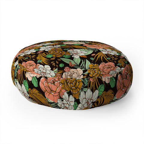 Marta Barragan Camarasa Vintage exotic flowery garden Floor Pillow Round