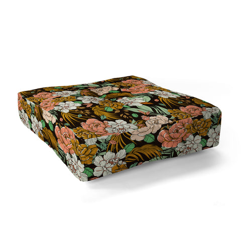 Marta Barragan Camarasa Vintage exotic flowery garden Floor Pillow Square