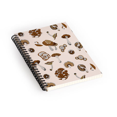 Marta Barragan Camarasa Wild forest mushrooms 2 Spiral Notebook