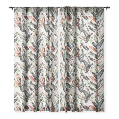 Marta Barragan Camarasa Winter palm trees Sheer Window Curtain