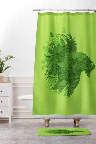 Martin Bunyi Beta Green Shower Curtain And Mat