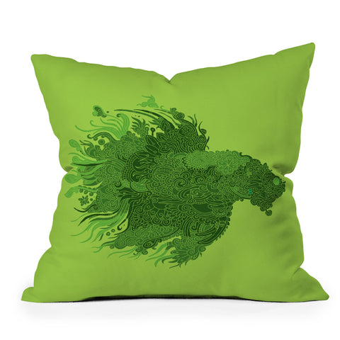 Martin Bunyi Beta Green Throw Pillow