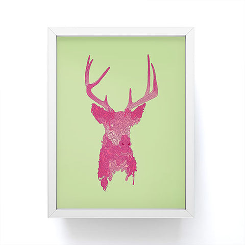 Martin Bunyi Deerhead Pink Framed Mini Art Print