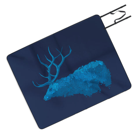 Martin Bunyi Elk Blue Picnic Blanket