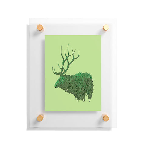 Martin Bunyi Elk Green Floating Acrylic Print