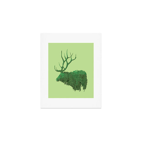 Martin Bunyi Elk Green Art Print