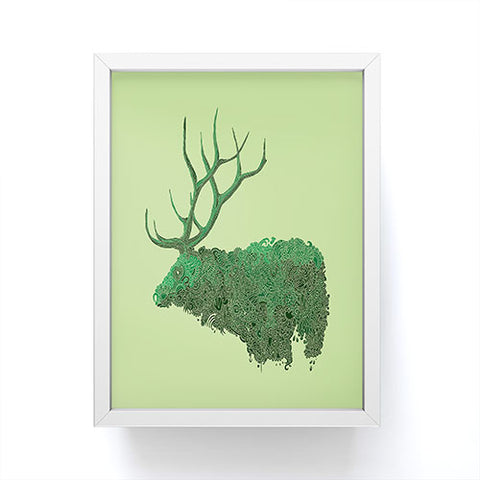 Martin Bunyi Elk Green Framed Mini Art Print