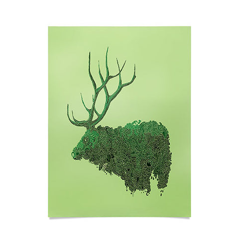 Martin Bunyi Elk Green Poster