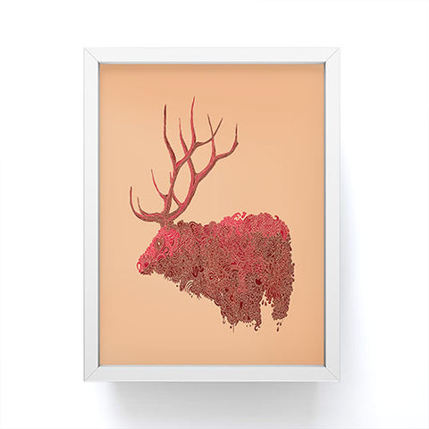 Martin Bunyi Elk Red Framed Mini Art Print