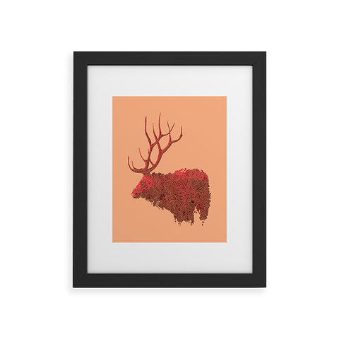 Martin Bunyi Elk Red Framed Art Print