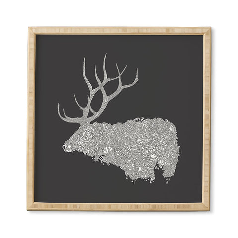Martin Bunyi Elk White Framed Wall Art