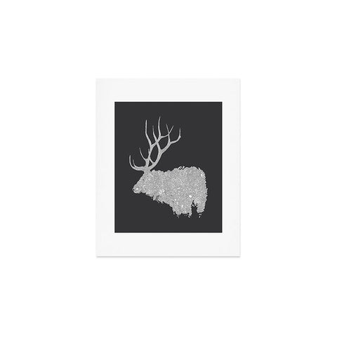 Martin Bunyi Elk White Art Print