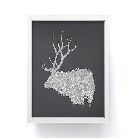 Martin Bunyi Elk White Framed Mini Art Print