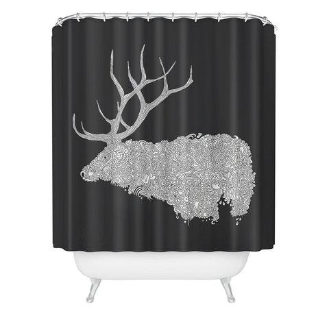 Martin Bunyi Elk White Shower Curtain