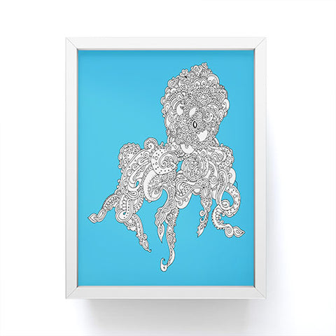 Martin Bunyi Octopus Blue Framed Mini Art Print