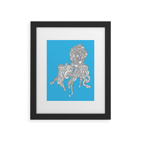 Martin Bunyi Octopus Blue Framed Art Print