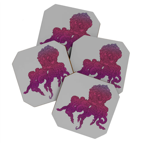 Martin Bunyi Octopus Purple Coaster Set