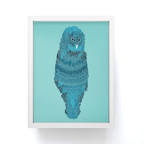 Martin Bunyi Owl Blue Framed Mini Art Print