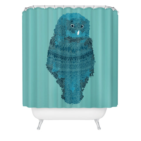 Martin Bunyi Owl Blue Shower Curtain