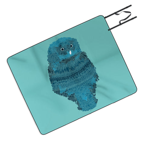 Martin Bunyi Owl Blue Picnic Blanket