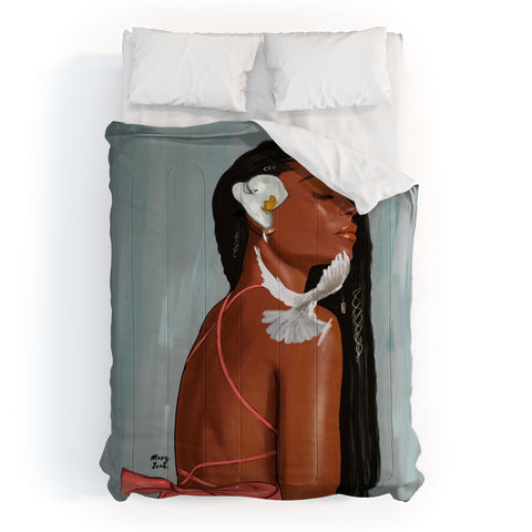 mary joak Girl in a bow Comforter