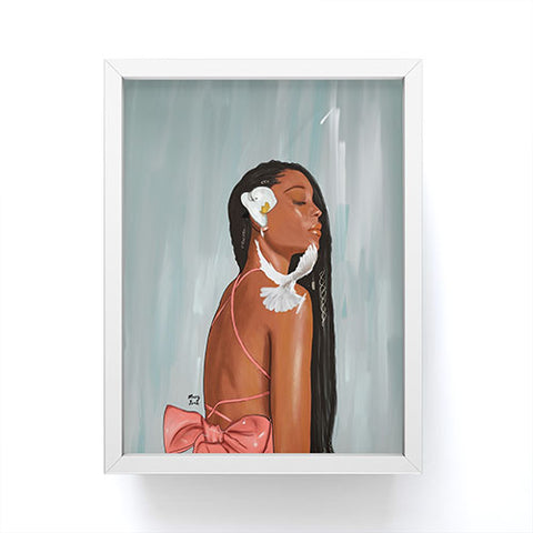 mary joak Girl in a bow Framed Mini Art Print