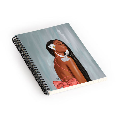mary joak Girl in a bow Spiral Notebook
