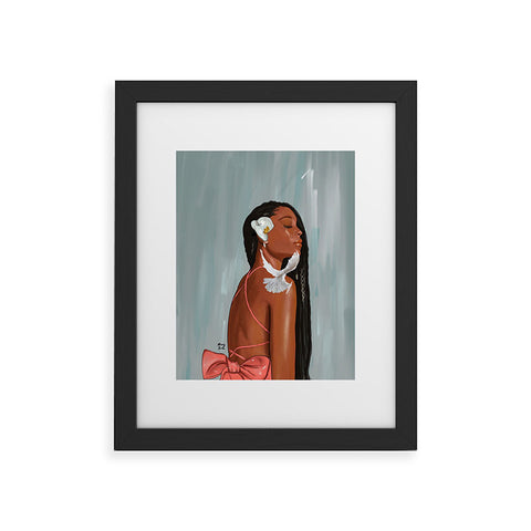 mary joak Girl in a bow Framed Art Print