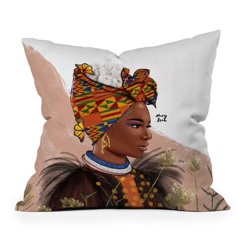 mary joak Just Bloom Outdoor Throw Pillow